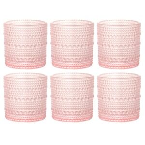 New Halo Set of 6 Pink Hobnail Textured 22oz Shot Glasses Housewarming Gift Set